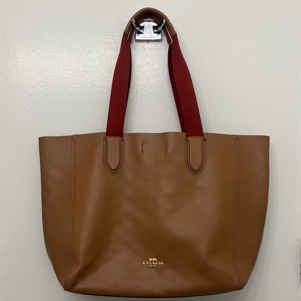 Coach Brown and Red Tote Bag